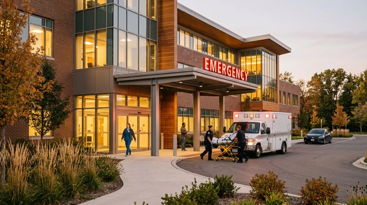 Ilustração dos sintomas de apendicite e localização da dor abdominal