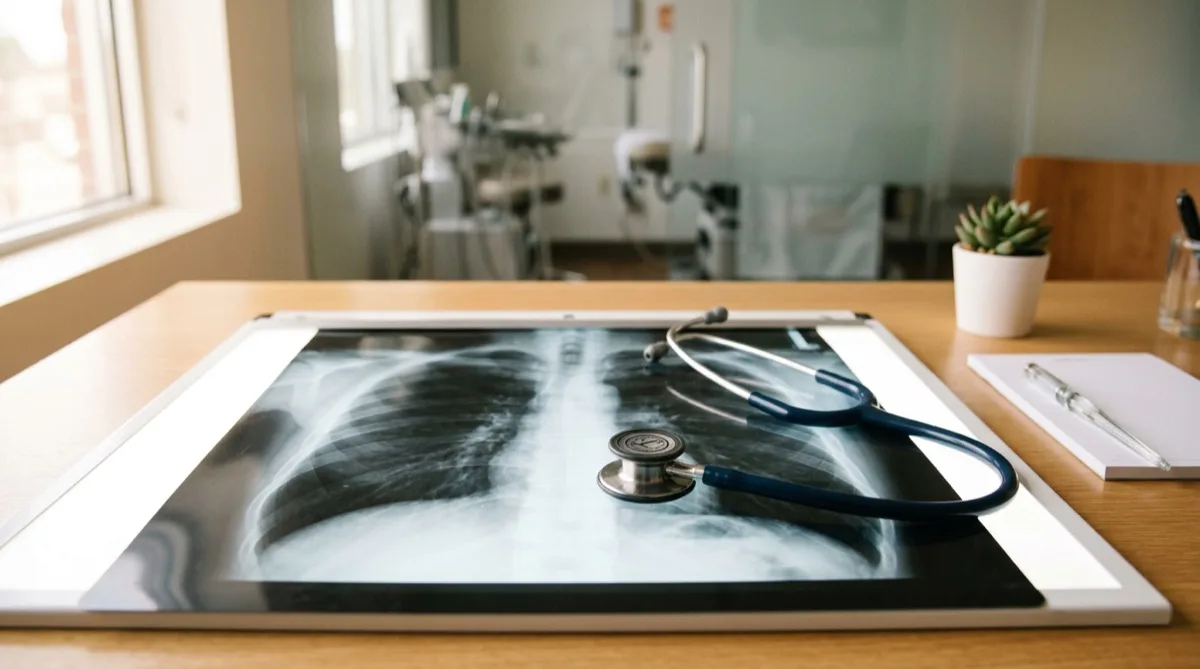 Ilustração dos sintomas de pneumonia